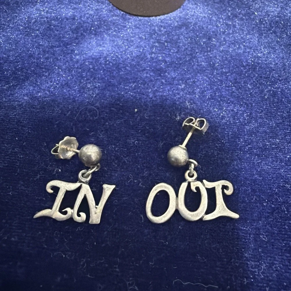 Leonore Doskow In Out Sterling Silver Earrings Signed
